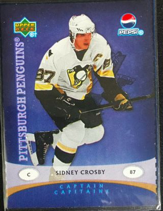 Rare Sidney Crosby 2007 - 08 Upper Deck Pepsi 1 - Pittsburgh Penguins (captain)