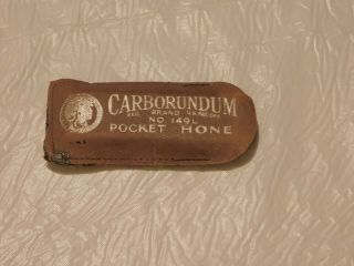 Rare - Vintage Indian Logo - Carborundum No.  149l - Pocket Hone Knife Sharpening Stone