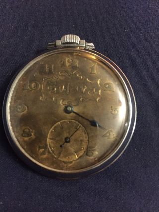 Vintage Antique Bulova Pocket Watch 17 Jewels For Parts/repair Missing Back