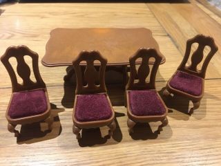 Sylvanian Families Dining Set Table And Chairs Vintage 3