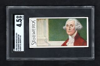 1908 Stollwerck Helden George Washington - - Rare European Card Graded Sgc Vgex,
