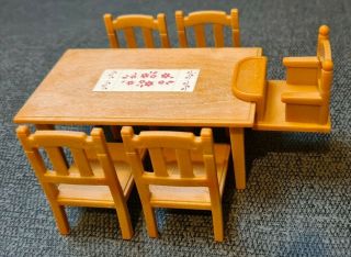 Sylvanian Families Kitchen/dining Room Table Set With Highchair