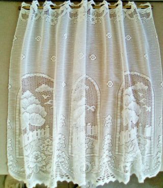 French Vintage Small White Lace Curtain Panel