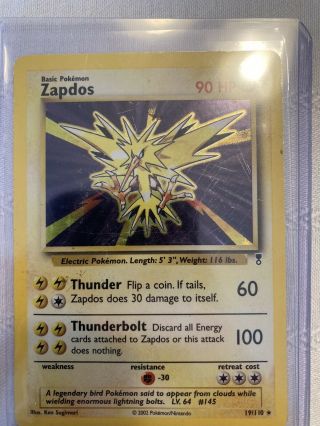 Pokemon Card Zapdos Base Set Rare Holo 16/102 Played