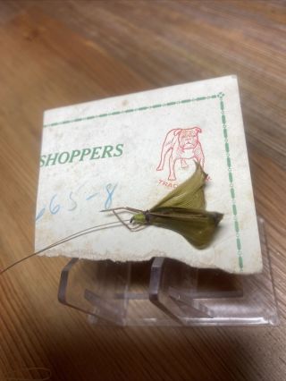 Vintage Fishing Lure Rare Pflueger Flyrod Grasshopper On Card Bait