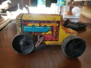 Vintage Antique Marx Mar Toys Wind Up Tin Climbing Tractor Made In Usa