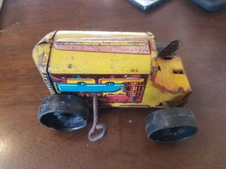 Vintage Antique MARX MAR TOYS Wind Up Tin Climbing Tractor Made in USA 3