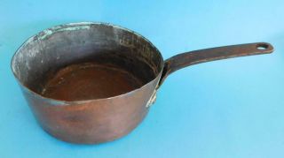 C1 Antique Copper Saucepan Cooking Pot & Colonial 1800s