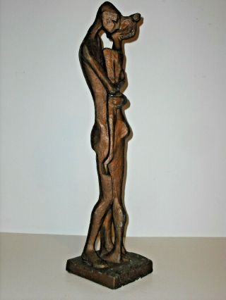 Vintage Austin Sculpture Of Man & Woman Embracing Signed By Artist Dated 1971