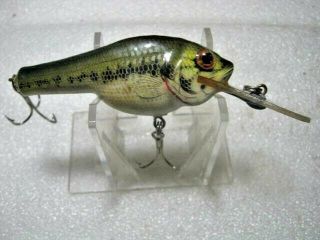 Rare Old Vintage Bagley ' s Small Fry? Baby Bass Balsa Wood Lure Lures Full Brass 2
