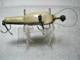 Rare Old Vintage Bagley ' s Small Fry? Baby Bass Balsa Wood Lure Lures Full Brass 3