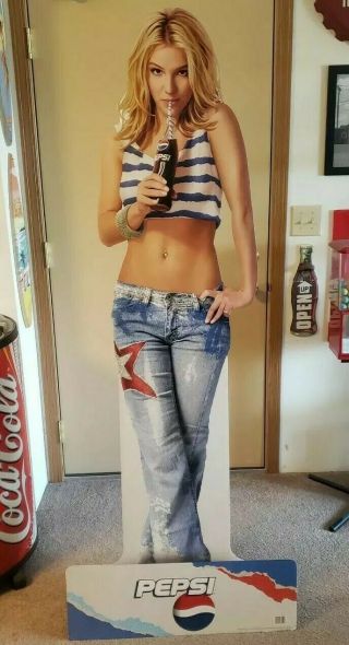 Rare Vintage Britney Spears Pepsi Display Standup Standee 6ft Ad Cardboard