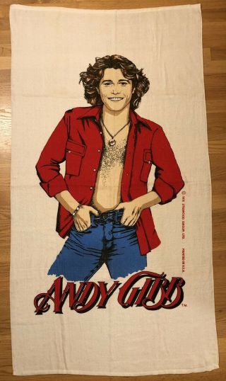 Vintage 1970s Andy Gibb Towel Very Rare Stigwood Group 1978 Bee Gees Brother