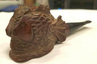 Rare Ca1934 - 1949 Marxman Hand - Carved Fish Pipe,  Imported Briar,  U.  S.  A. ,  Tobacco