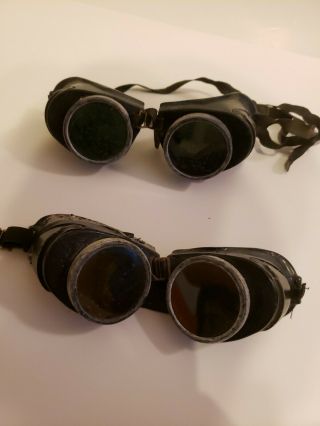 Antique Welding Goggles U S Vented Safety Service Coverglass Steampunk Vintage