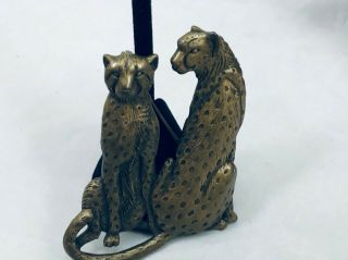Vtg.  Jj Jonette Antique Gold Tone Spotted Leopards Brooch