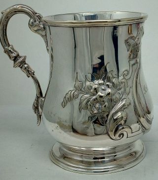 Antique Victorian Silver Plated Christening Mug Etched