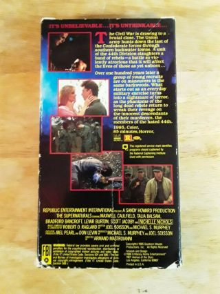 The Supernaturals VHS rare cult horror gore slasher Nightmare Embassy Video 2