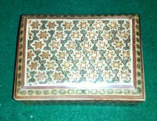 vintage / antique Micro Mosaic inlaid Trinket Box.  micromozaic 2