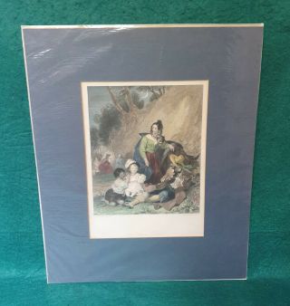 Antique Hand Coloured Engraving 1840 