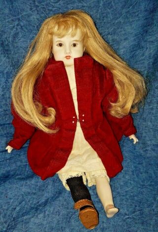 Sweet 14 " Antique German Bisque Head Lissi 9/0 Doll Victorian Girl Cloth Body