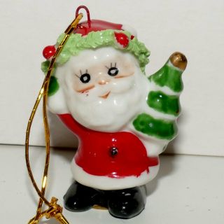 Christmas Ornament Porcelain Santa Lego Feather Tree Vintage Japan Usa Seller