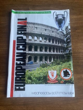 Rare Vgc 1984 European Cup Final Programme Liverpool V Roma