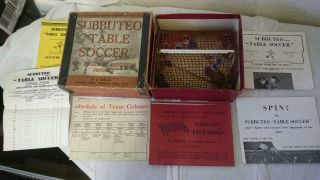 Rare 1950’s Vintage Subbuteo Table Soccer Set With Paperwork And Leaflets