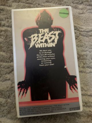 The Beast Within Vhs Cutbox Rare Horror Gore
