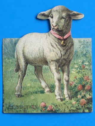 Antique 1800s Lamb Hoods Animal Statuette Trade Card Easter Hoods Sarsaparilla