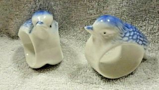 Bluebird Shaped Ceramic Napkin Ring Set Of Two