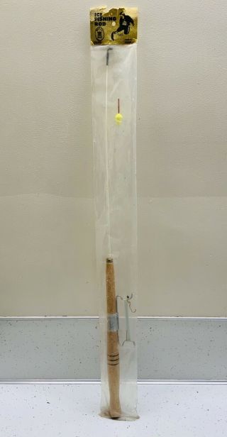 Vintage Ice Fishing Pole Royal Rod Nos 14r Grosse Ilse Mi Usa 25”