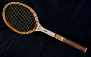 Vintage Antique 1960s Wood Wilson Jack Kramer Professional Tennis Racket