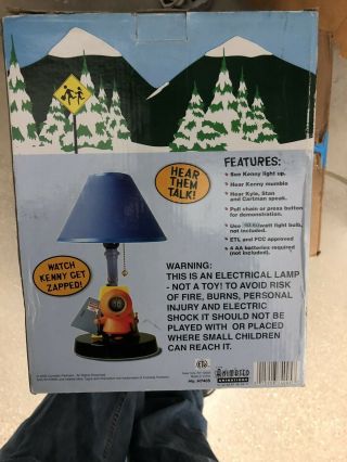 RARE SOUTH PARK 2005 Talking Kenny Electric Desk Table Lamp Kenny gets shocked 3