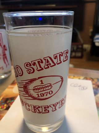 Rare 1970 - 71 Ohio State Buckeyes Football Rose Bowl Banquet Glass - Vintage