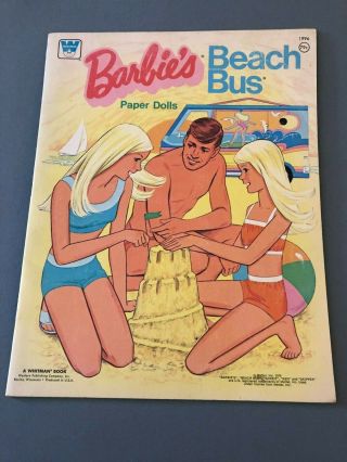 1976 Barbie Beach Bus Paper Doll Whitman Books Malibu Vintage Barbie Era