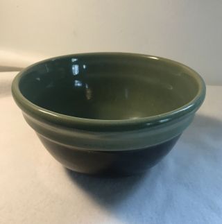 Antique Vintage Red Wing 8 Green Brown Stoneware Glazed Bowl