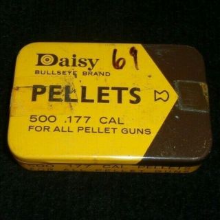 Vintage Daisy Bullseye Brand 500 Pellets.  177 Cal Tin