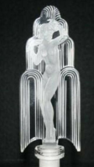Rare Ingrid Glass Line Czech Art Deco Lapis Opaque Glass Perfume Bottle 1930s