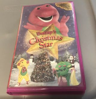 Barney’s Christmas Star Vhs Tape Vintage Barney Movie Kids 90s Hard Shell Case