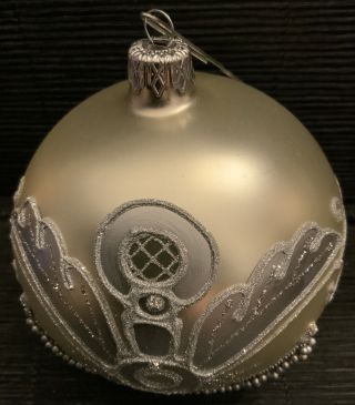 Saks Fifth Avenue Gorgeous Porcelain Spherical Christmas Ornament - Rare