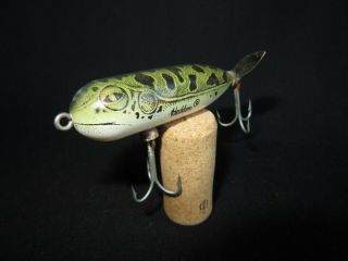 Vintage Heddon Torpedo Fishing Lure 2 1/2 " Great Leopard Frog Pattern