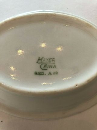 Vintage Soap Dish; White with Green Trim; 3