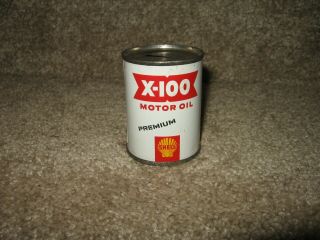 Vintage Shell X - 100 Miniature Oil Can Bank,  2.  75 " High.