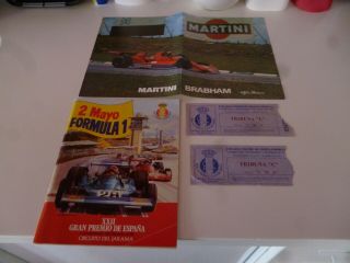 Gran Premio De Espana 1976 Programme/ticket Stubs/mini Poster Tatty But So Rare