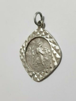 Gorgeous Antique St.  Christopher & Baby Jesus Pendant Solid Silver Unique 3
