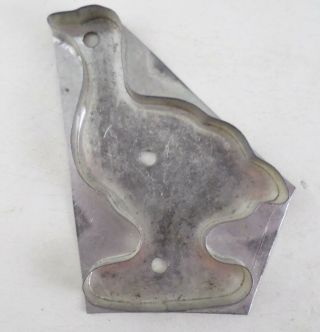Antique Tin Flatback Bird Goose Cookie Cutter - No Handle - 3.  75 " X 2.  5 "