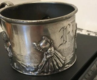 Queen City Silver Child’s Cup 2” High 4” Across Including Handle,  Kewpie Doll