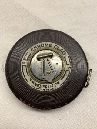 Vintage Steel Lufkin Wwii Tape Measure 50 Ft Rare