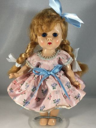 Vintage " Ginger " Tag Pink Floral Dress Fits Ginny,  Bloomers & Hairbow (no Doll)